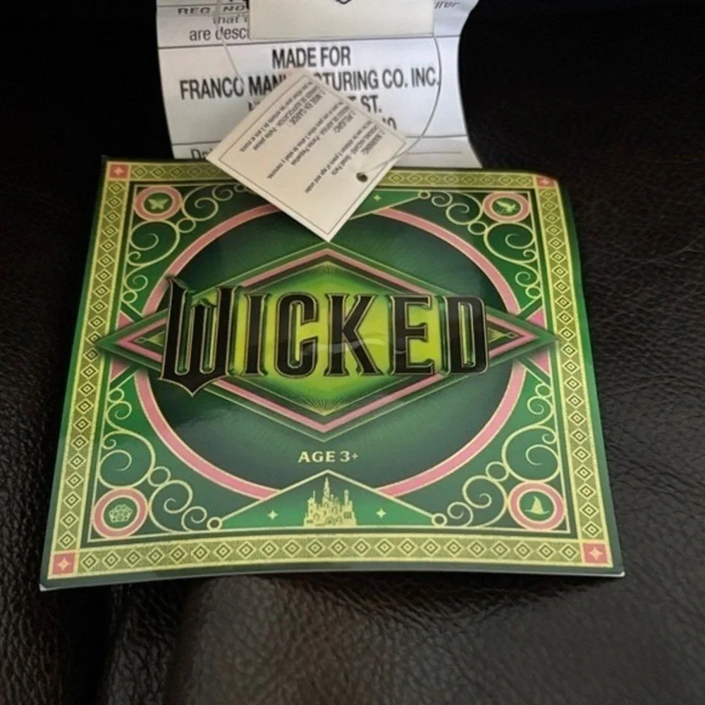 Wicked The Movie Key Black Green Velour Decorative Throw Pillow 11